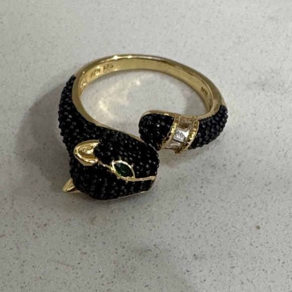 Black and Gold panther pave Ring - Picture 5 of 5